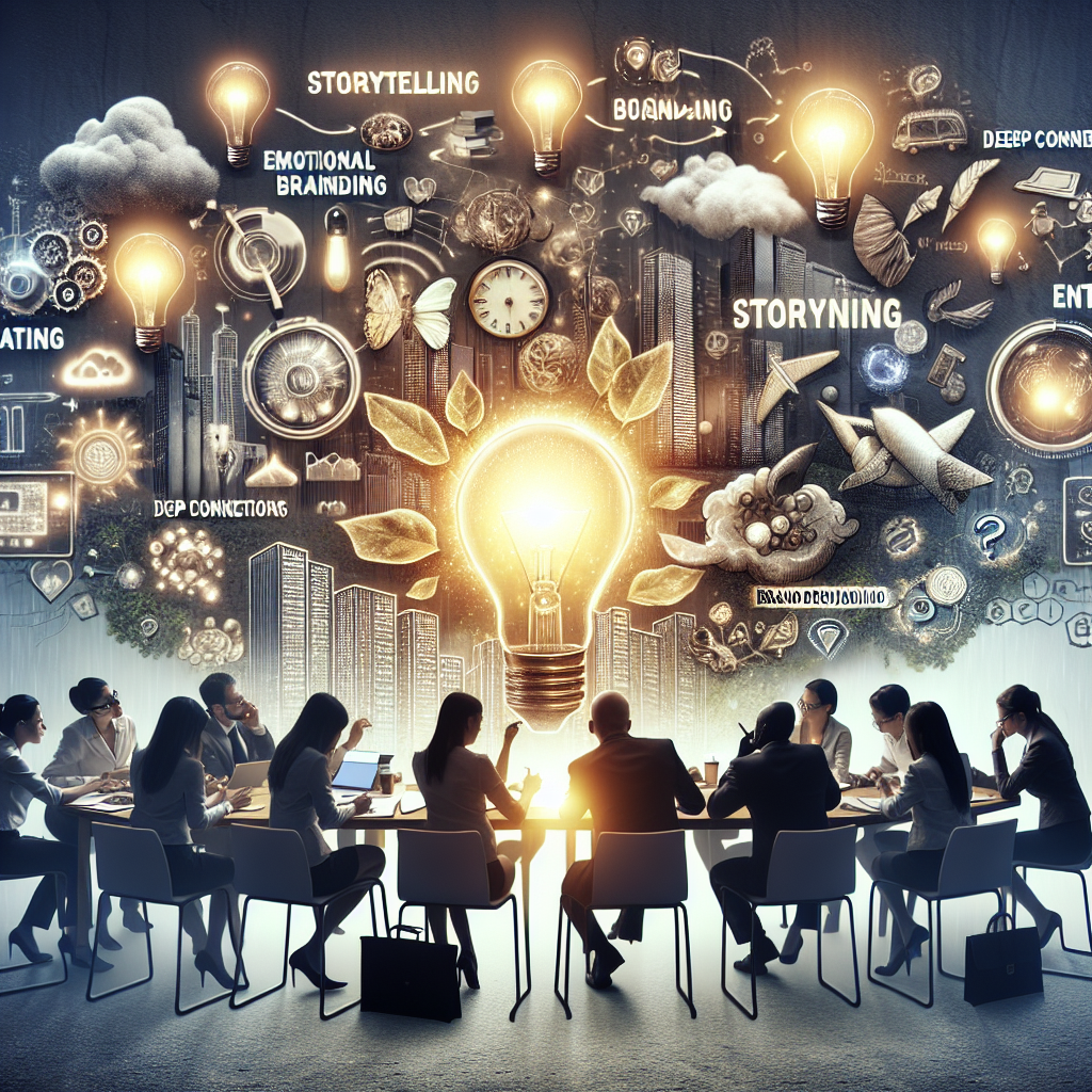 Group of people around a table brainstorming a storytelling strategy.